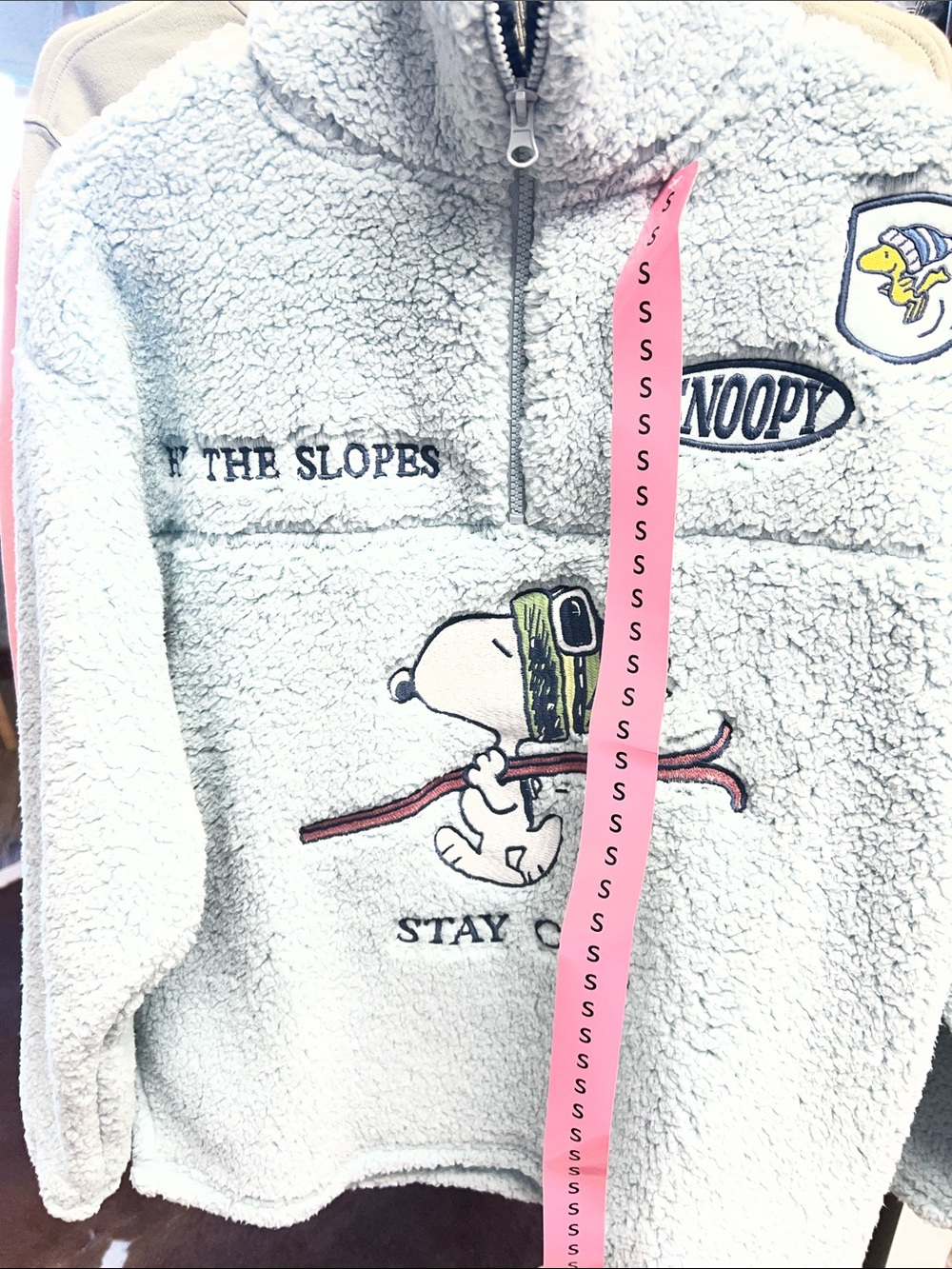 Snoopy Kids' Blue Sherpa Pullover - Cozy Ski Graphic